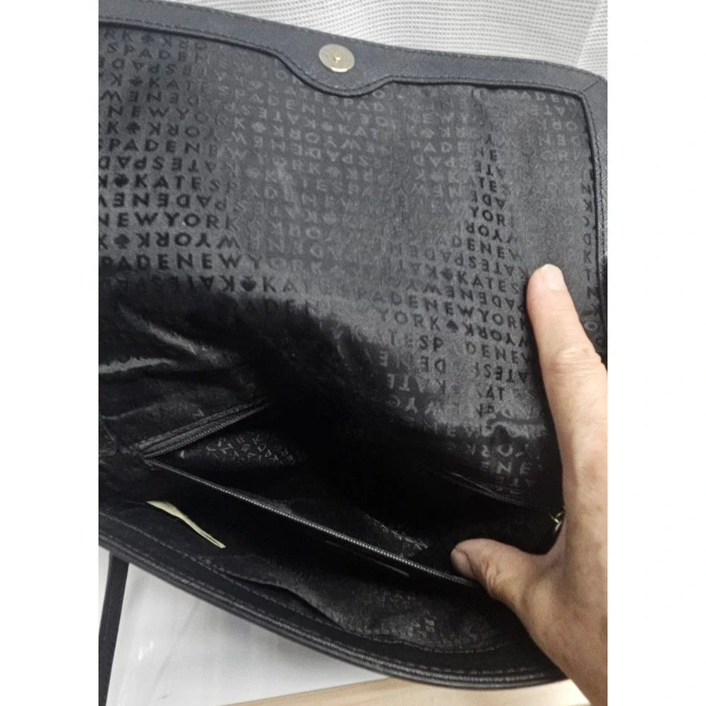 Kate Spade Laurel Way Greer crossbody black Saffiano leather  gold chain